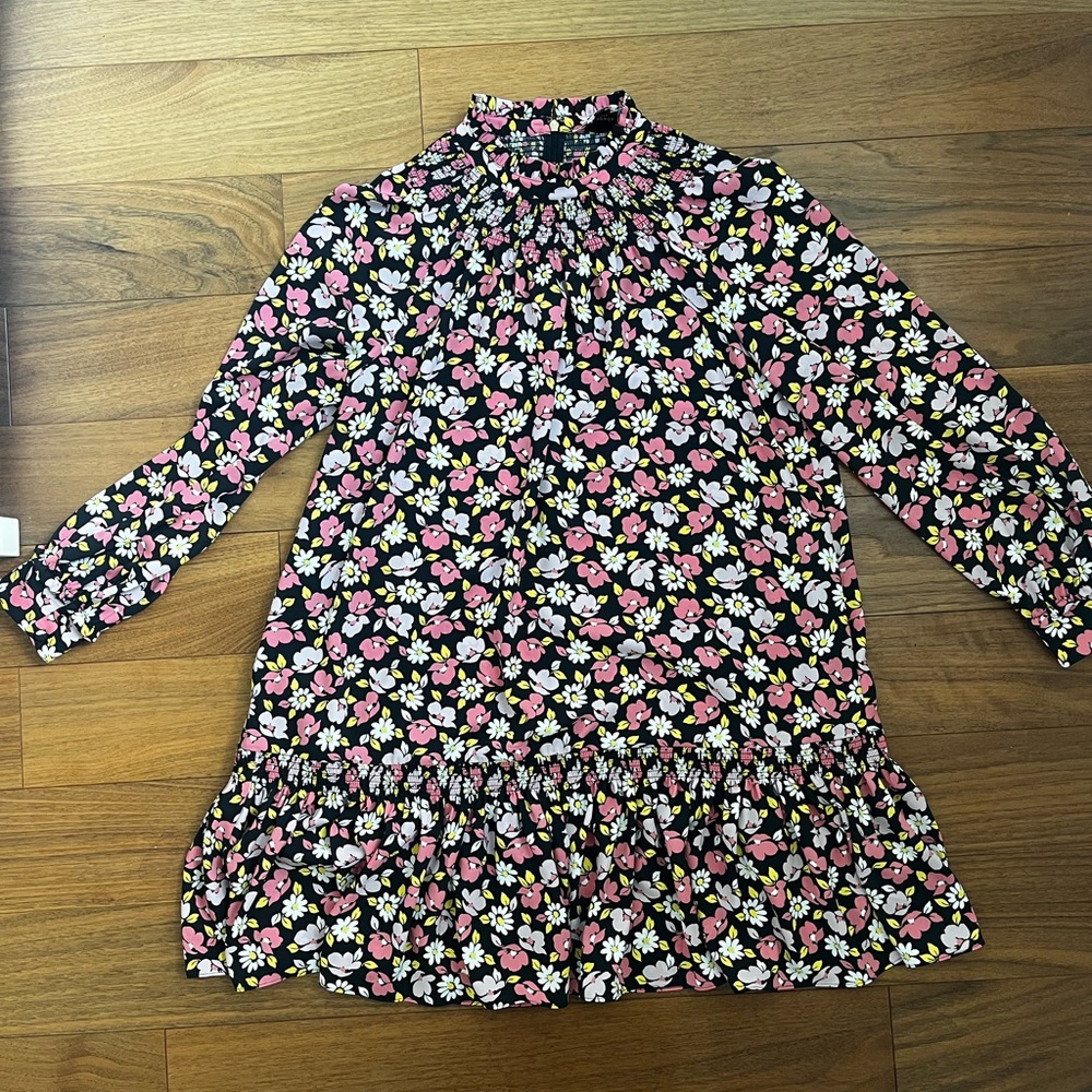 Kate Spade Black and Pink Floral Dress, Size M-L